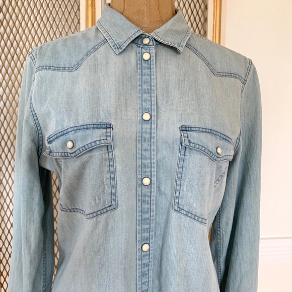 Pre-owned Slim Fit AEO Chambray Shirt (M) - Picture 2 of 8